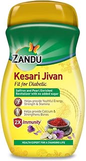 ZANDU KESARI JIVAN Fit for Diabetic, Ayurvedic Immunity Booster for Adults and Elders, Builds Energy, Strength & Stamina, Strengthens Bones, Enriched Revitalizer, Sugarfree, Green, 900 g