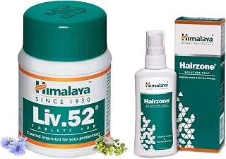 Himalaya Hairzone Solution 60ml & Himalaya Liv.52 Tablets - 100 Counts COMBO