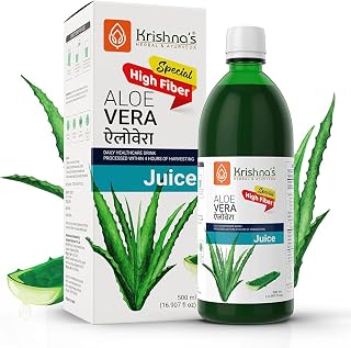 Krishna's Special Aloe Vera High Fiber Juice - 1 l (Pack of 1) | From Deserts of Rajasthan | Sugar free | Daily Drink | Rejuvenates Skin and Hair