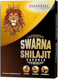 Patanjali Swarna Shilajit Capsules for Power, Stamina, and Strength,1 Count