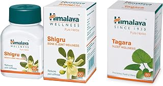 Himalaya Wellness Pure Herbs Shigru Bone & Joint Wellness - 60 Tablet & Himalaya Wellness Pure Herbs Tagara Sleep Wellness | Promotes Restful Sleep | - 60 Tablets