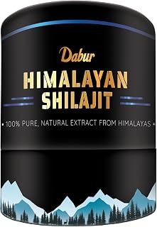 Dabur Himalayan Shilajit/Shilajeet Resin - 10g | 250mg per serving | Boosts Muscle Growth & Stamina | 100% Ayurvedic | Grade A shilajit sourced from the Himalayas up to 19,000 ft