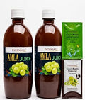 Patanjali Amla Juice 500 ml (2) with Free Awla Shampoo Sachets