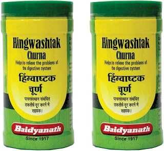 Baidyanath Asli Ayurved Hingwashtak Churna I Indigestion I Loss of Appetite I 60 gm (Pack of 2)