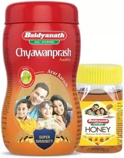 Baidyanath Asli Ayurved Chyawanprash 950g & Honey 250g for Daily Health | Ayurvedic, Natural | All Age Groups| Builds Overall Health | With Goodness of 42+ Ayurvedic Herbs