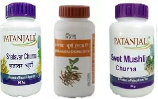 PATANJALI COMBO OF SHATAVAR, SWET MUSHLI AND ASHWAGANDHA CHURNA (100 g EACH)