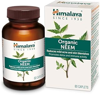 Himalaya OTC Wellness Organic Neem I For Skin & Body Detox I Reduced Acne Severity Scores by 45%* I Supports Healthy, Clear & Radiant Skin I 60 Veg Caplets