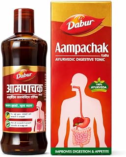 Dabur Aampachak Kadha | Ayurvedic Digestive Tonic | Helps in Gas, Acidity, Constipation, Piles & Digestion | 450 ml