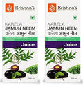 KRISHNA'S HERBAL & AYURVEDA Karela Jamun Neem Mix Juice - 500 Ml, (Pack Of 2), Blend Of Fresh Karela, Neem Juice & Jamun Seeds Ayurvedic Solution For Balancing Sugar Levels