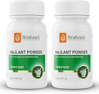 Krishna's Najlant Powder  Herbal Respiratory Support for Lungs, Cough & Congestion Relief, No Artificial Colors or Flavors - 50 g Each (Pack of 2)