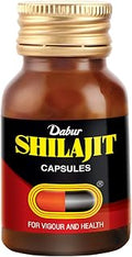 Dabur Shilajit Ayurvedic Capsules - 30 capsules | Pure Shilajit with Antifatigue and Anti Inflammatory Benefits | For Vigour, Strength and Ayuvedic Health | Immunity Booster