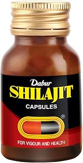 Dabur Shilajit Ayurvedic Capsules - 30 capsules | Pure Shilajit with Antifatigue and Anti Inflammatory Benefits | For Vigour, Strength and Ayuvedic Health | Immunity Booster