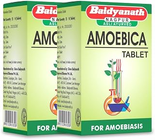 Baidyanath Asli Ayurved Amoebica I Ayurvedic Diarrhea Medicine I 25Tab (Pack of 2)