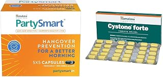 Himalaya Party Smart Capsules - 25 Capsules, White | Himalaya Cystone Forte Tablet 30'S
