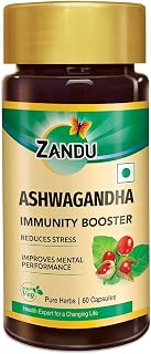 Zandu Ashwagandha 60 Veg Caps | 100% Pure Ashwagandha Root Extract | Scientifically Proven for Stress Relief With 5X Withanolide*| Boosts Immunity & Stamina | Rejuvenates Mind & Body| No Preservatives