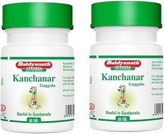 Baidyanath Asli Ayurved Kanchanar Guggulu 80 Tablets | Ayurvedic formulation For Thyroid Problems | (Pack of 2)