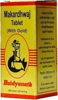 Baidyanath Asli Ayurved Makardhwaja Tablet with Gold - Boost Immunity - 25 Tab