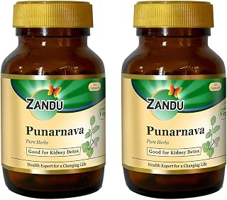 Zandu Punarnava Capsules, With Goodness of Natural Punarnava Extract known for Good Gut Health & for Healthy Appetite, Helps for Heart and Urinary Health - 60 Veg capsules (Pack of 2)