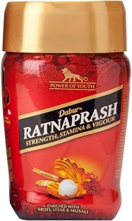 Dabur Ratnaprash Chyawanprash For All Seasons, A Complete Family Health Tonic, Red - 450 Gm