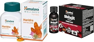 Himalaya Haridra Skin -60 Tablets | Himalaya Shilajit Liquid Power Shot | 6N * 60 ml Pack | Enhances Stamina, Energy, and Power | 100%