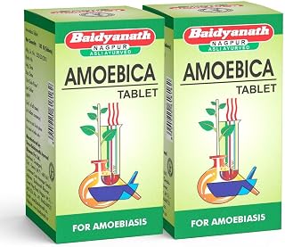 Baidyanath Asli Ayurved Amoebica I Ayurvedic Diarrhea Medicine I 100 Tab (Pack of 2)