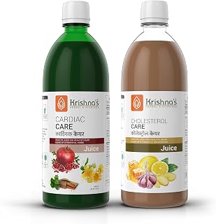 Krishna's Cardiac Care And Cholesterol Care Juice For Heart Wellness, Digestion & Metabolic Balance - 1000 ml (Combo Pack of 3)
