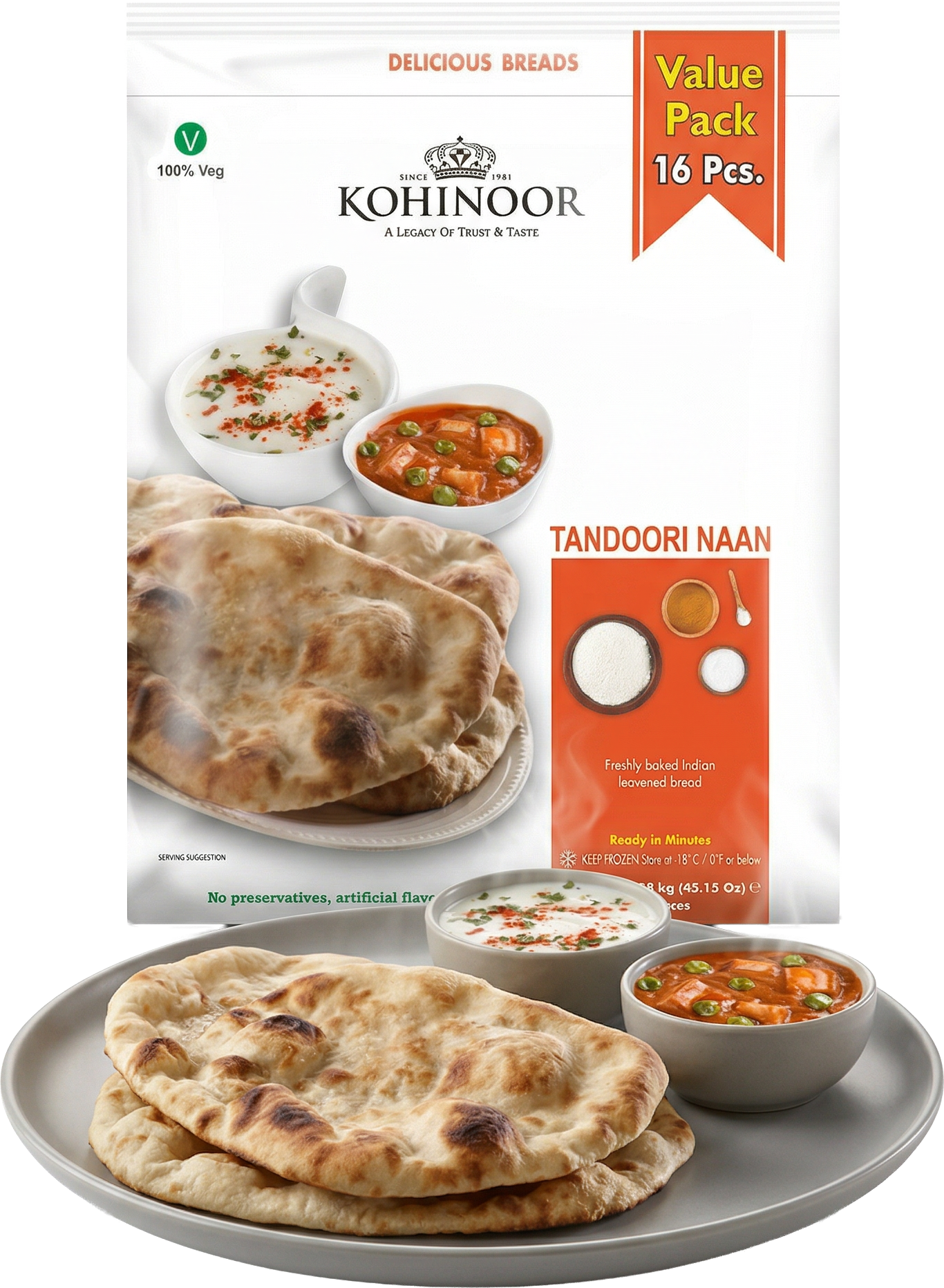 Kohinoor Tandoori Naan 1.28 kg