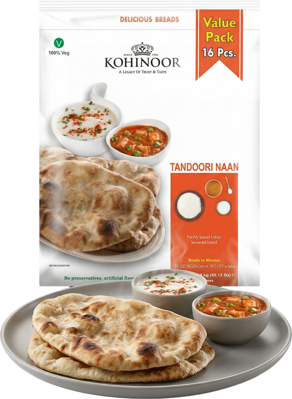 Kohinoor Tandoori Naan 1.28 kg