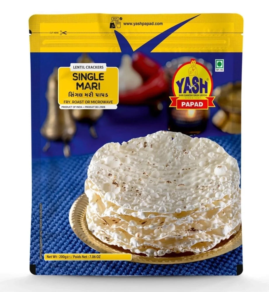 Yash Papad Single Mari W/o Hing 200 g