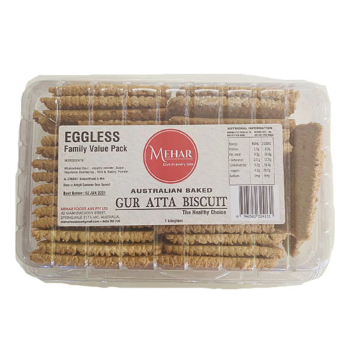 Mehar Eggless Gur Atta Biscuit 1 kg
