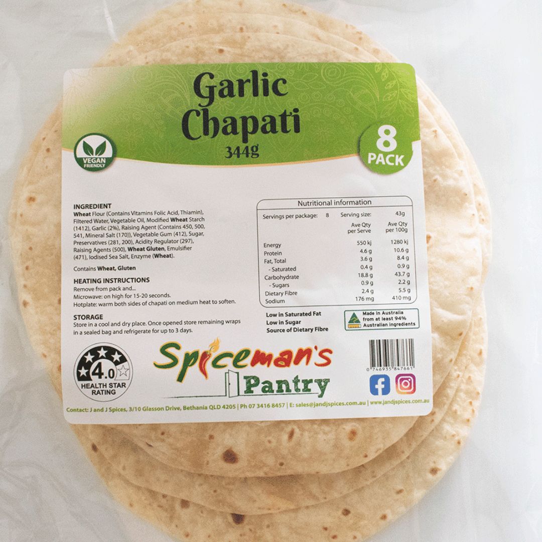Spiceman Garlic Chapati 8 Pieces