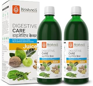 KRISHNA'S HERBAL & AYURVEDA Digestive Care Juice - 1000 Ml | Goodness Of Amla, Ginger, Chitrak, Anaardana, Baheda For To Help In Digestion And Metabolism - (Pack of 2)