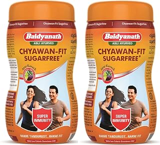 Baidyanath Asli Ayurved Chyawan-Fit Sugarfree Chyawanprash 1 Kg (Pack Of 2) Enriched with Ashwagandha, Amla & Kesar, 35 Ayurvedic Herbs Boosts Physical Strength, Energy & Immunity