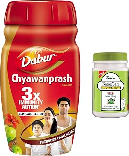 DABUR Chyawanprash : 2X Immunity, Helps Build Strength And For Stamina 950G Nature Care Isabgol Double Action Trifala And Ajwain, Effective Relief From Constipation And Gas - 100 Gm