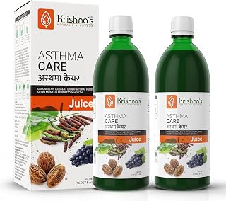 Krishna's Asthma Care Juice - 500 ml (Pack of 2) | Helps ease breathing | Goodness of Tulsi, Tagar, Pippali & 10 other herbs