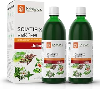 Krishna's Sciatifix Herbal Juice - Good source of calcium | Strengthens bones and muscles | 100% Organic Ingredients, No Artificial Colors & Gluten Free - 1000 ml - (Pack of 2)
