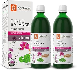 KRISHNA'S HERBAL & AYURVEDA Thyro Balance Juice - 1000 Ml| Blend of Natural Ayurvedic Formulation with Kanchnar Gugglu - Sugar Free| Rich In Vitamins, Minerals and Fiber - (Pack of 2)