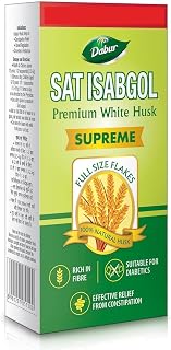 Dabur Sat Isabgol (Psyllium Husk) - 180g | Rich in Fiber | Provides Effective Relief from Constipation & Bloating | Promotes Bowel Health | Non-Habit Forming | 100% Ayurvedic