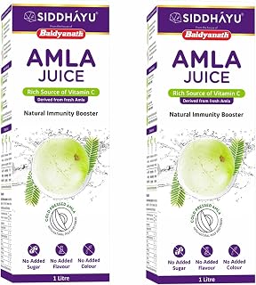 Baidyanath Asli Ayurved Amla Juice - Natural Immunity Booster Enriched With Vitamin C | No Added Sugar-1L (Pack Of 2)