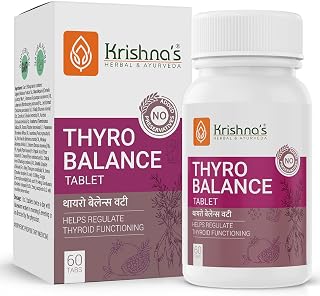 Krishna's Thyro Balance Tablets  Herbal & Non-GMO Formula - 60 Tablet (Pack of 1)