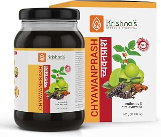 KRISHNA'S HERBAL & AYURVEDA Chyawanprash  Preservative-Free, Boosts Stamina, Immunity and Strength for Kids & Adults, Made with Traditional Ayurvedic Process, 500g (Pack of 1)