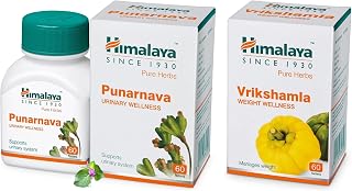 Himalaya Wellness Pure Herbs Vrikshamla Weight Wellness | Manages Weight |- Pack Of 60 Tablets & Punarnava Tablets - 60 Count
