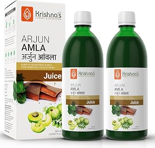 KRISHNA'S HERBAL & AYURVEDA Arjun Amla Juice - 500 Ml (Pack Of 2) | Helps In Acidity | Manages Cardiac Health | Regulates Blood Pressure