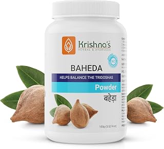 KRISHNA'S HERBAL & AYURVEDA Baheda (Terminalia Bellerica) Powder - 100 G | Detoxification, Respiratory Relief, Digestive Health