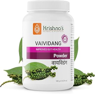 Krishna's Vaividang (Embelia Ribes) Powder - 100 g | Natural Supplement & Herbal Remedy | Stress Management