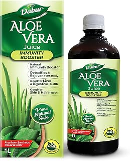 Dabur Aloe Vera Juice - 1L | Ayurvedic Health Juice For Good Skin & Hair Health | Detoxifies & Rejuvenates Skin & Body | Good For Liver & Digestive Health | Immunity Booster