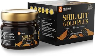Krishna's Shilajit Gold Plus Resin, 100% Pure Himalayan Shilajit Resin, Natural Mineral & Fulvic Acid Supplement, No Additives - 20 g