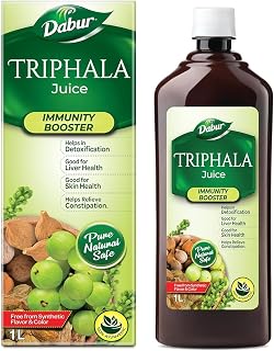 Dabur Triphala Juice - 1L | 100% Ayurvedic Formulation | Improves Gut Health & Promotes Healthy Gut | Supplement for lasting Relief from Constipation & Digestive Discomfort