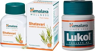 Himalaya Lukol Tabs (Fc) 60'S (Aq) & Pure Herbs Shatavari Women'S Wellness Tablets, Promotes Lactation, White, 60 Count