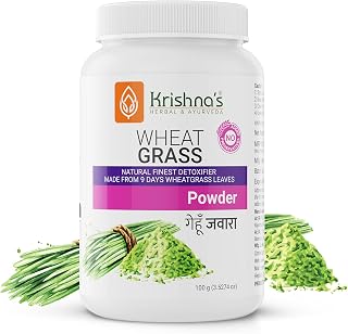 Krishna's Wheatgrass Powder - 100 g | (Pack of 2) | Prepared from 9th day picked fresh wheatgrass leaves | Finest Herbal Detoxifier | Nutrition Powder